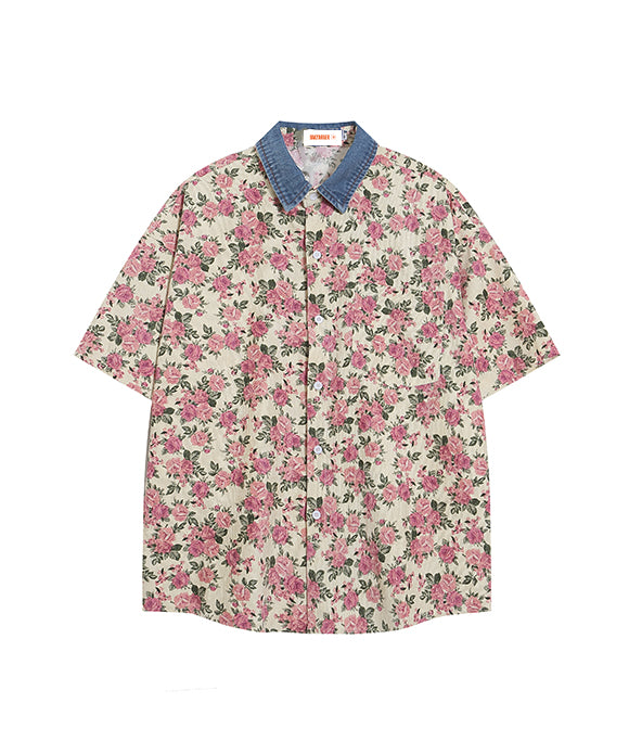 BAKYARDER Floral Print Short Sleeve Shirt