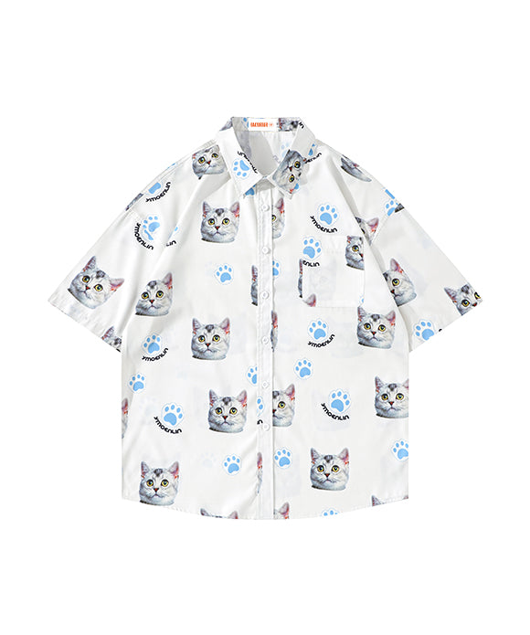 BAKYARDER Cat Print Shirt