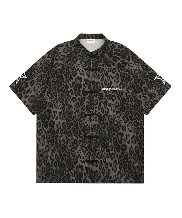 BAKYARDER Leopard Print Star Embroidered Shirt