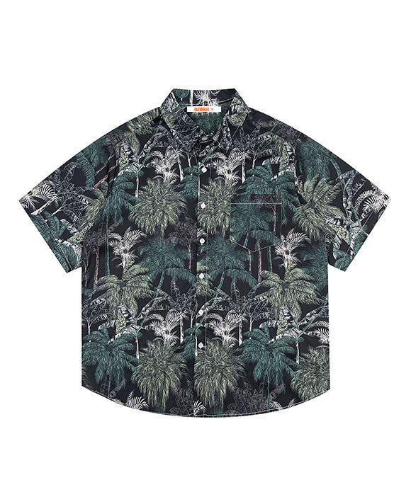 BAKYARDER Vintage Botanical Print Shirt