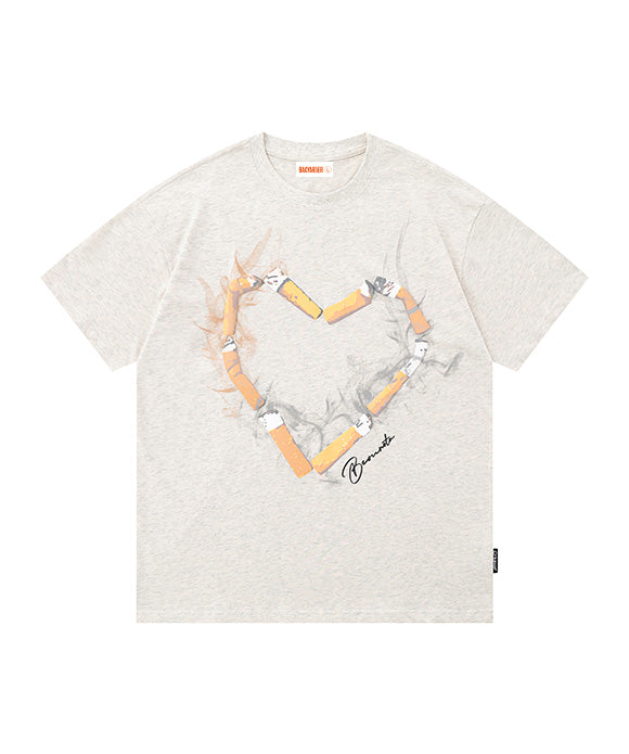 BAKYARDER Heart-Shaped Cigarette Print Tee