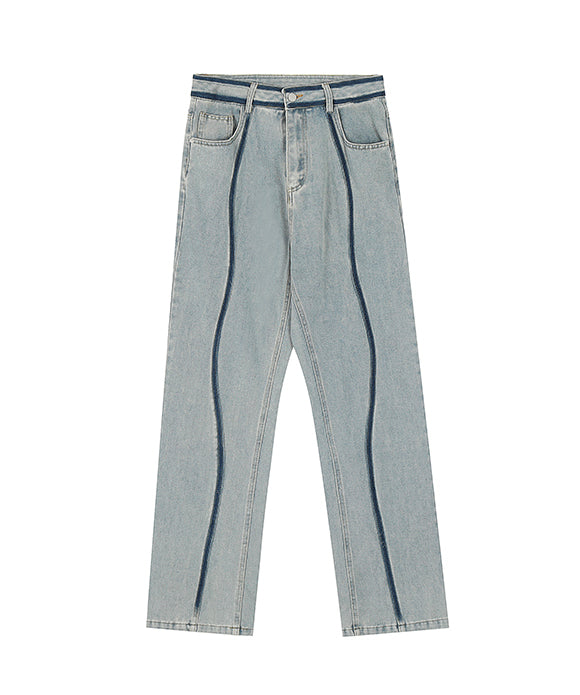 BAKYARDER Vintage Contrast Stitching Jeans