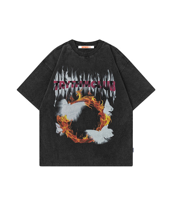 BAKYARDER Flame Butterfly Print Tee