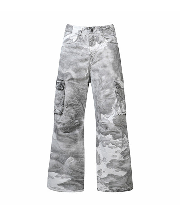 BAKYARDER Vintage Multi-Pocket Graffiti Cargo Pants