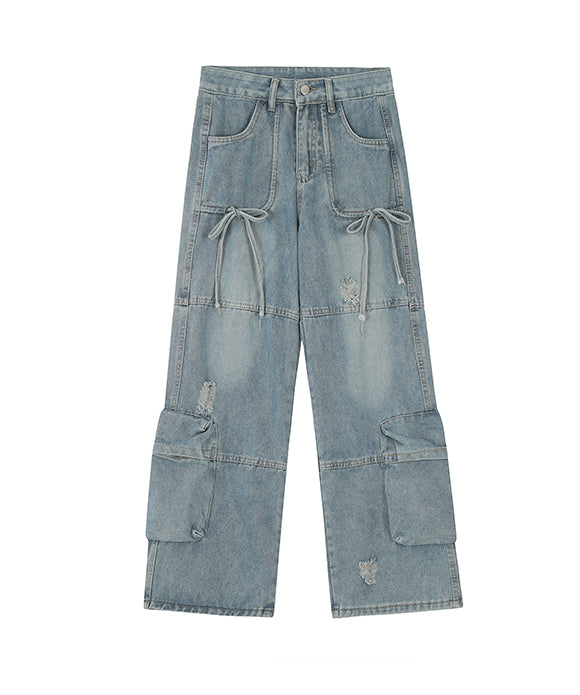 BAKYARDER  Vintage Laced Utility Jeans