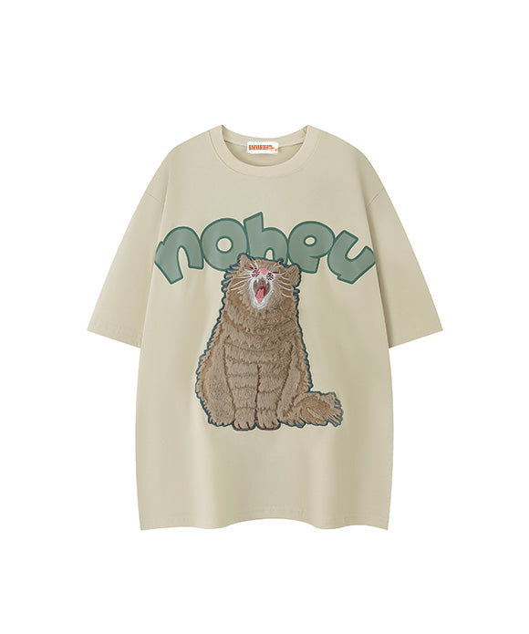 BAKYARDER  Cat Plush Short-Sleeve T-Shirt