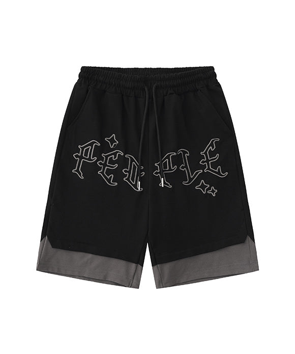 BAKYARDER Letter Embroidered Casual Shorts