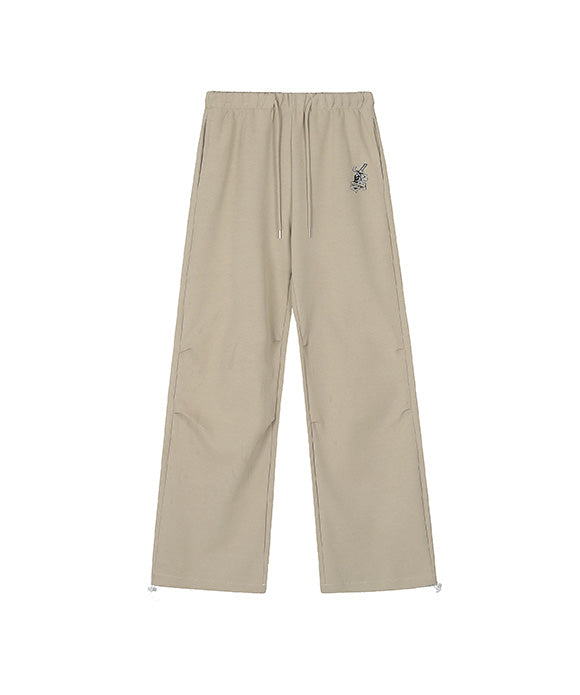 BAKYARDER Straight Wide-Leg Drawstring Pants