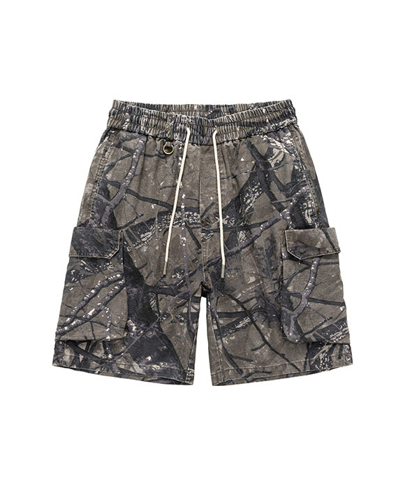 BAKYARDER Large Pocket Camo Tree Work Shorts