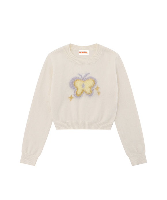 BAKYARDER Butterfly Embroidered Knit Sweater