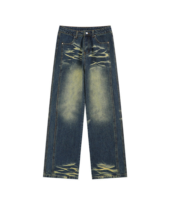 BAKYARDER Vintage Distressed Pattern Jeans