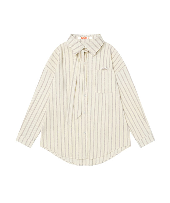 BAKYARDER Casual Striped Color Block Shirt