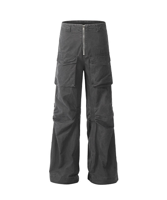 BAKYARDER Vintage Multi-Pocket Pleated Cargo Pants