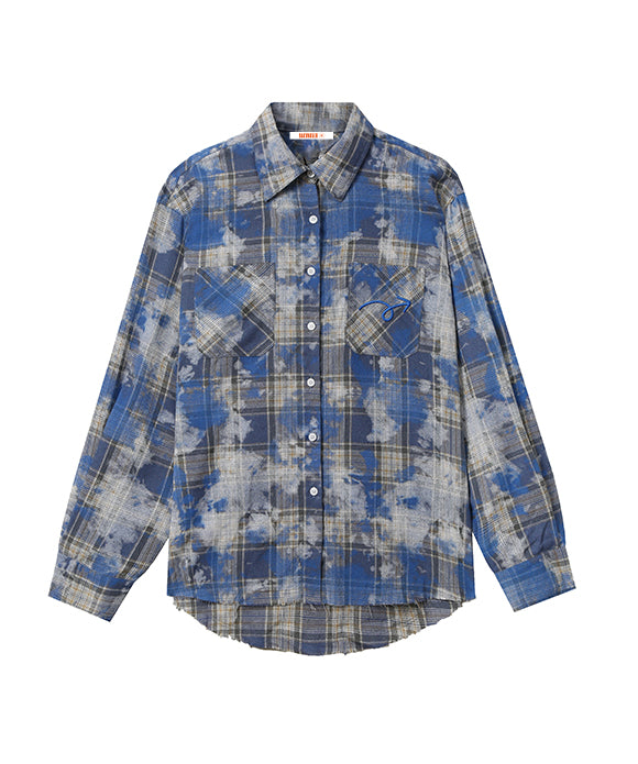 BAKYARDER Splatter Plaid Shirt