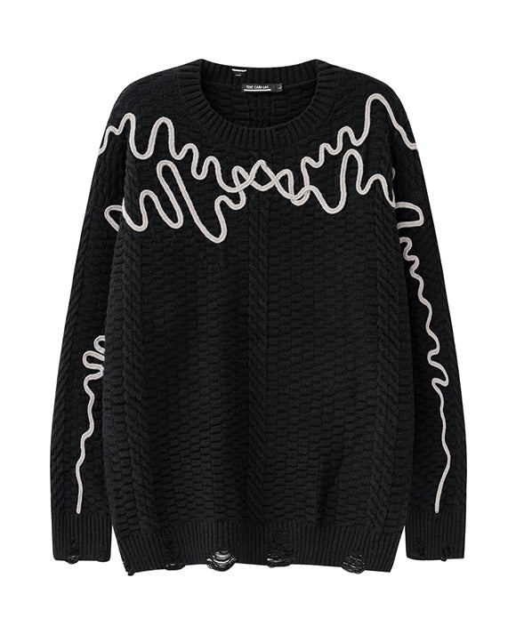 BAKYARDER Rope Embroidery Sweater