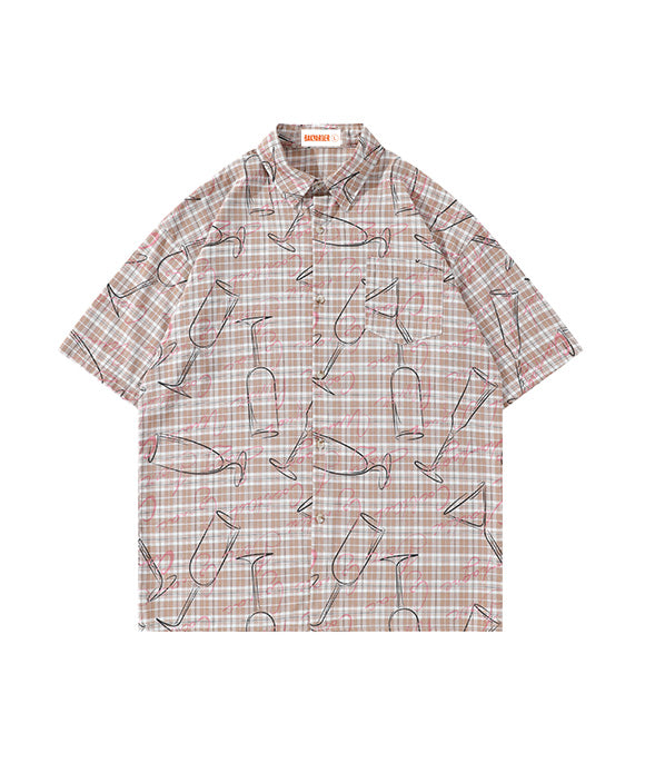 BAKYARDER Vintage Cup Print Shirt