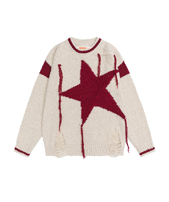 BAKYARDER  Vintage Star Fringe Sweater