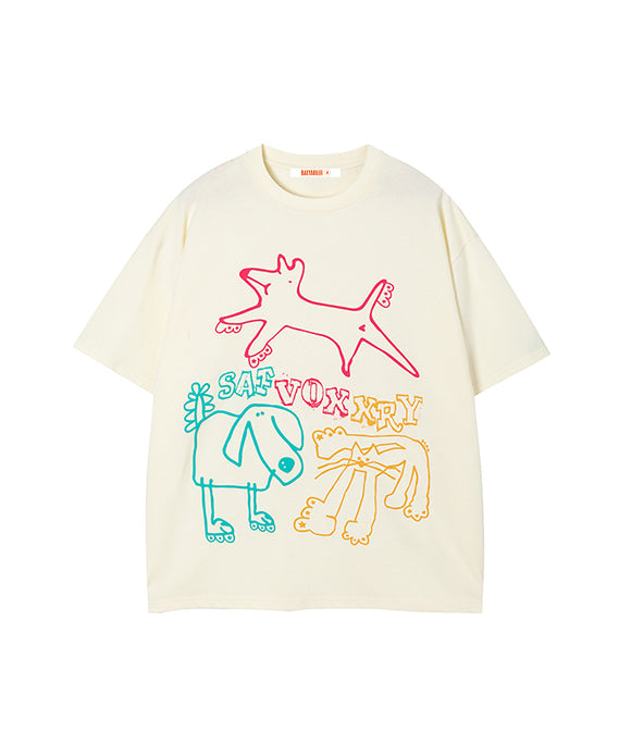 BAKYARDER Fun Cartoon Print Tee