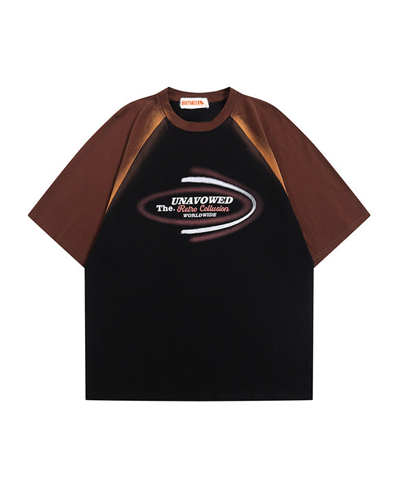 BAKYARDER Patchwork Color Block Gradient Tee