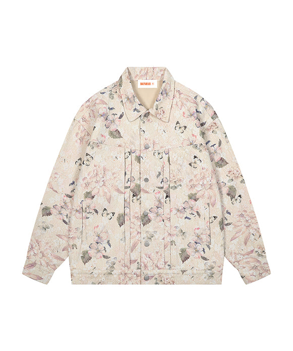 BAKYARDER  Vintage Floral Collared Jacket