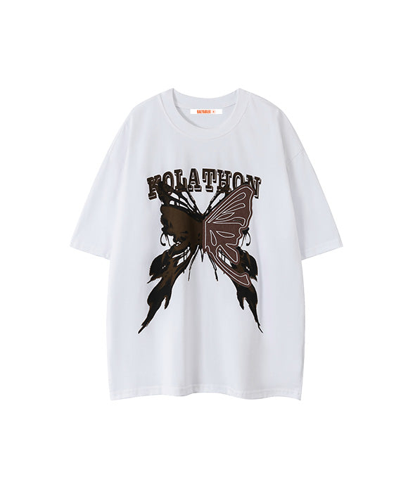 BAKYARDER Butterfly Patchwork Print Tee