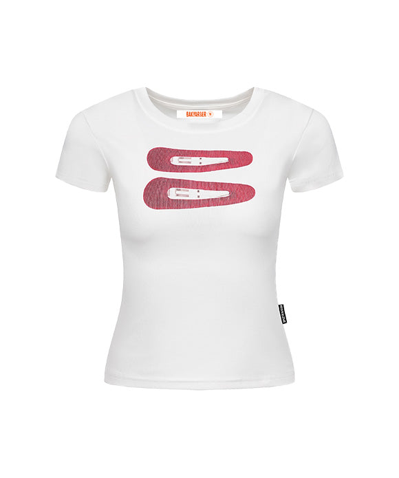 BAKYARDER Women's Hair Clip Print Tee