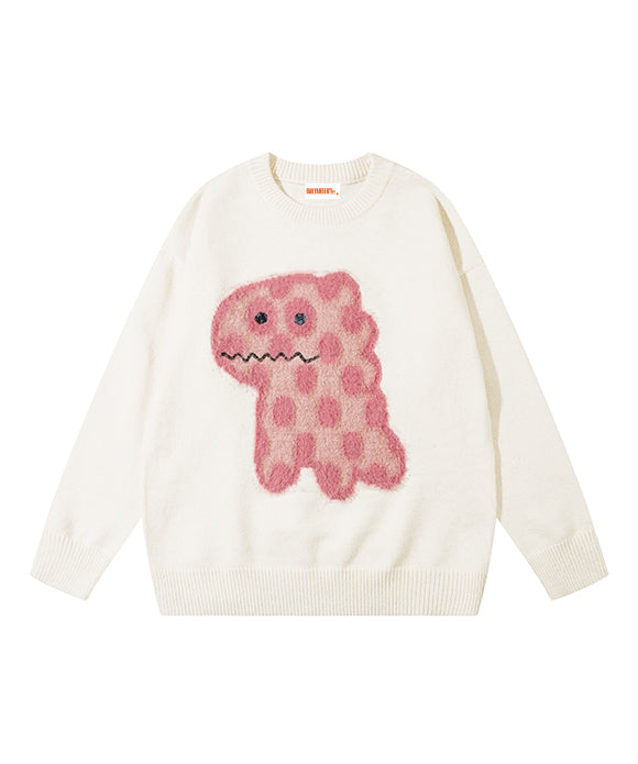 BAKYARDER Vintage Cute Dinosaur Sweater