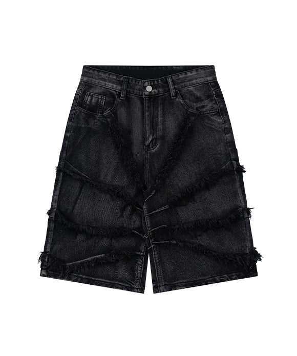 BAKYARDER Frayed Denim Shorts