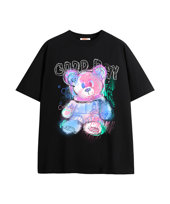 BAKYARDER Hand-painted Bear Print Tee