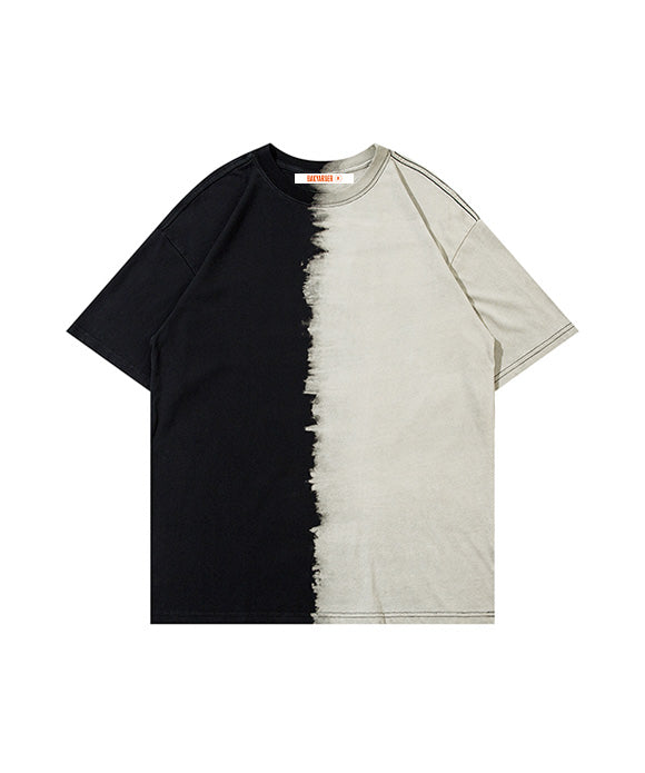 BAKYARDER Vintage Tie-Dye Color Block Tee