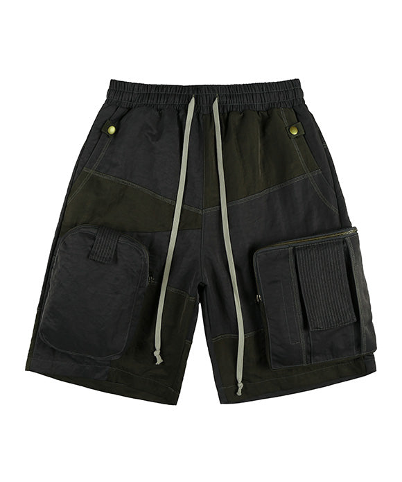 BAKYARDER Color-blocked Pocketed Zip Shorts