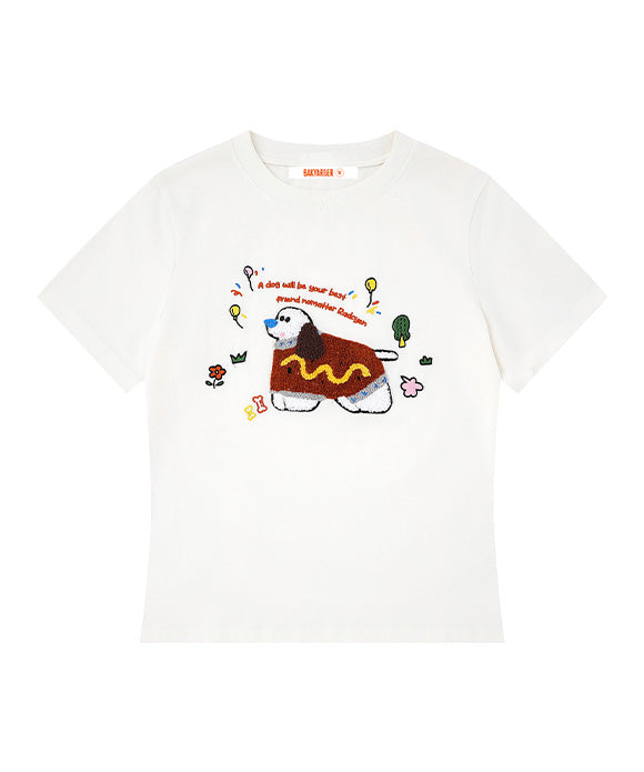 BAKYARDER Embroidered Dachshund Dog Tee