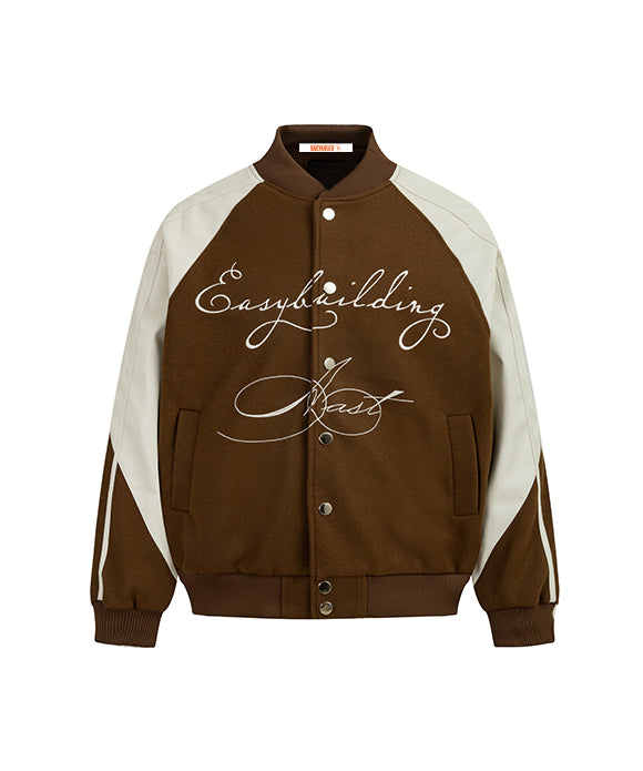 BAKYARDER Vintage Color-Block Baseball Jacket