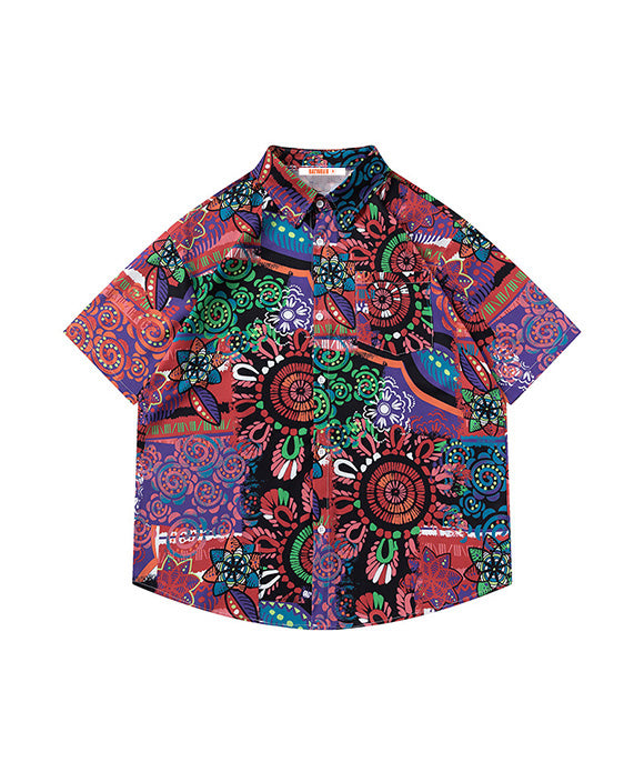 BAKYARDER Colorful Graffiti Print Shirt