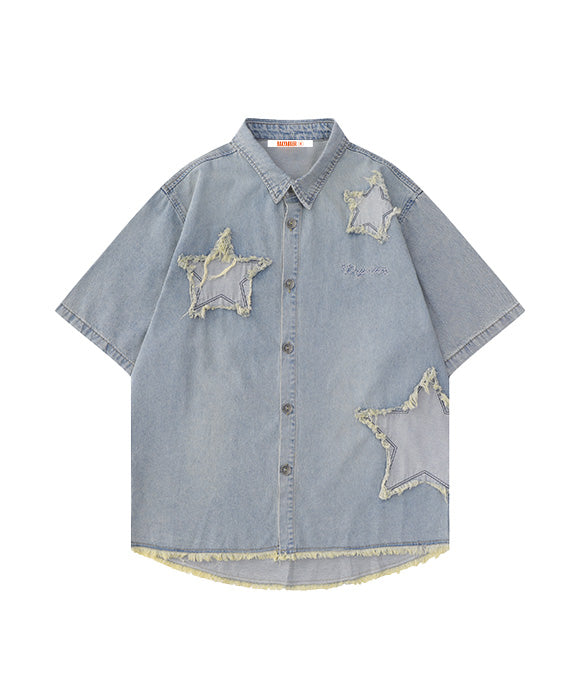 BAKYARDER Star Patchwork Shirt