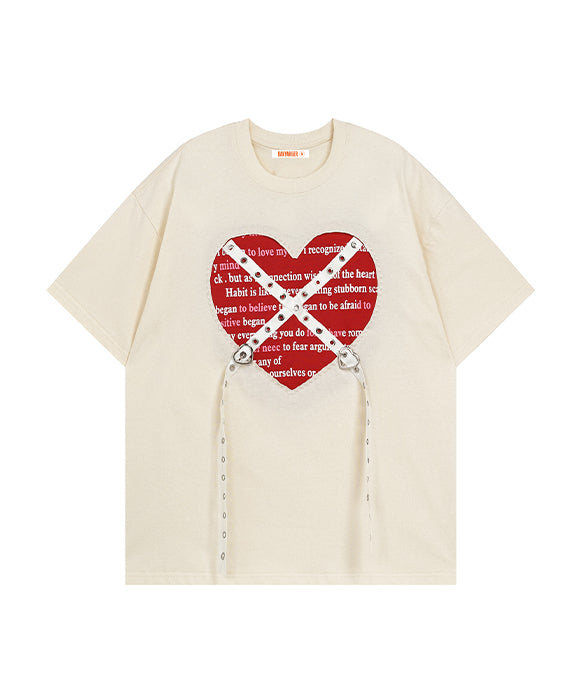 BAKYARDER Vintage Heart Print Tee