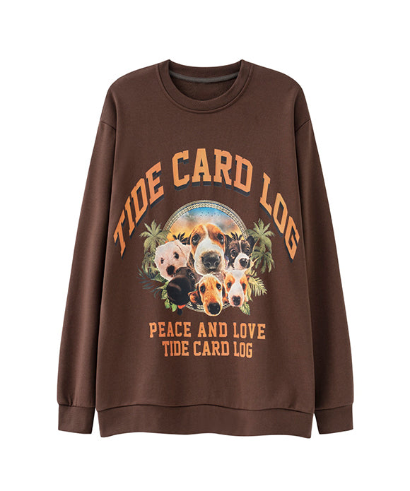 BAKYARDER Vintage Puppy Graphic Print Sweatshirt