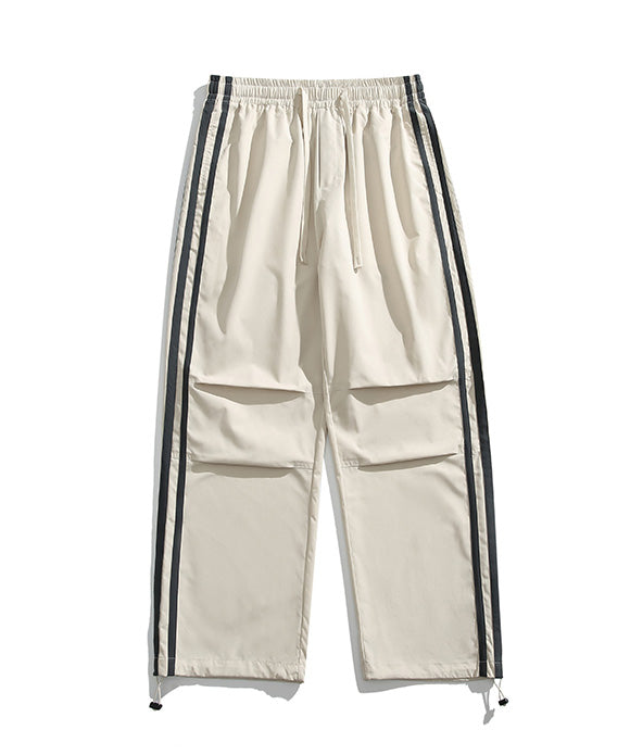 BAKYARDER Striped Wide-Leg Casual Cargo Pants