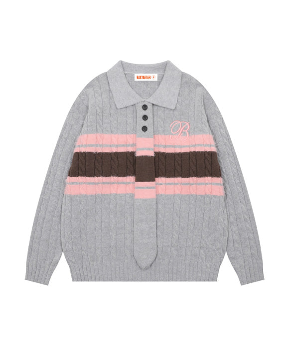 BAKYARDER Preppy Striped Sweater