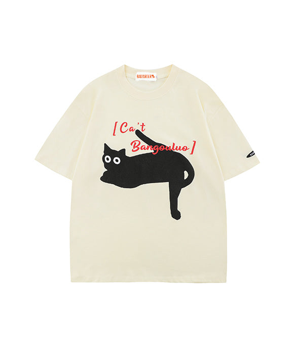 BAKYARDER Cartoon Cat Print Tee