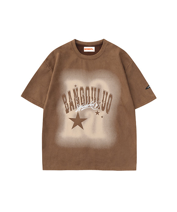 BAKYARDER Vintage Printed Velveteen Star Tee