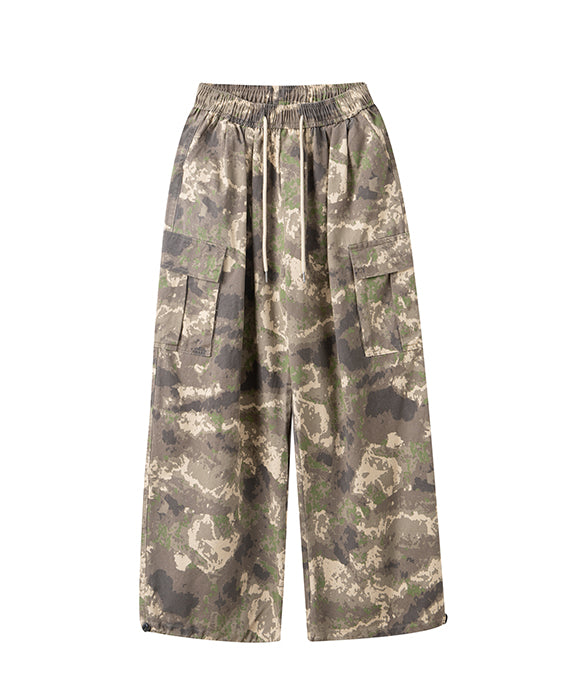BAKYARDER Camouflage Drawstring Cargo Pants