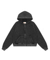 BAKYARDER Retro Washed Short Women's Hooded Sweatshirt Jacket