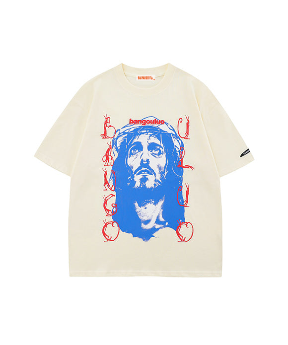 BAKYARDER Street-Style Color-Blocked Portrait Tee