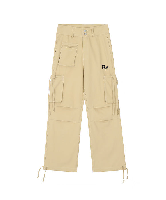 BAKYARDER Multi-pocket Pleated Workwear Pants