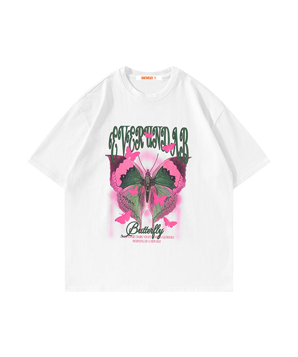 BAKYARDER Vintage Butterfly Print Tee