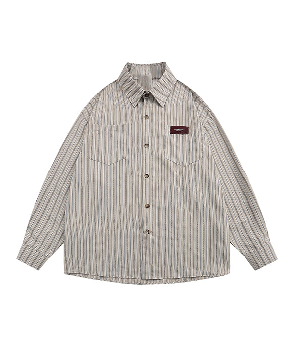 BAKYARDER Vintage Vertical Striped Shirt