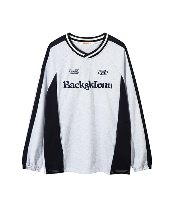 BAKYARDER Vintage Loose Patchwork Baseball Sweatshirt