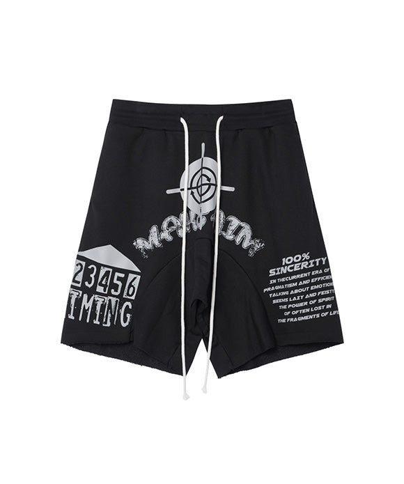 BAKYARDER Letter Graphic Shorts