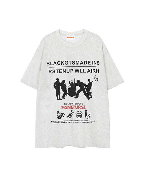 BAKYARDER Hip-Hop Style Printed Tee